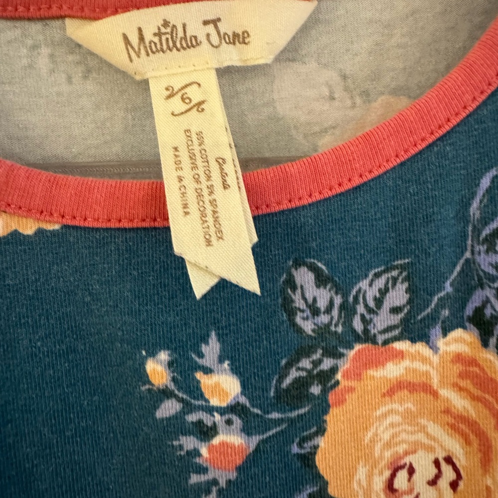 Matilda Jane Blue Floral Kids Dress sz 6 - Picture 4 of 9